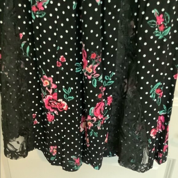 Gorgeous Robert Louis High-waisted Floral Polka Dot Lace palazzo style pants L - Picture 4 of 5